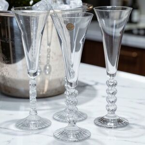 Cristal d'Arques Champagne France Forever Heart Toasting Flutes (Set of Four)